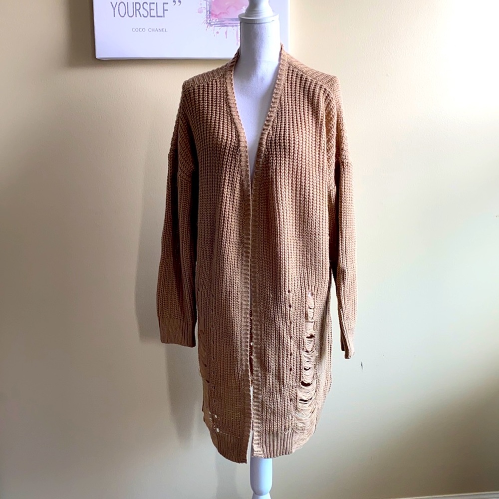 Camel Colored Knit Duster